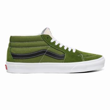 Vans Retro Sport Sk8-Mid - Miesten Korkeavartiset tennarit - Vihreä/Valkoinen